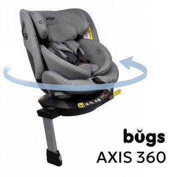 Bugs Axis 360&deg; Cloud Grey &ndash; i-Size, ISOFIX, 0&ndash;36 кг, поворот 360&deg;