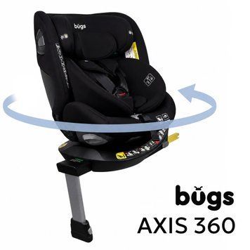 Bugs Axis 360&deg; Graphite Black &ndash; i-Size, ISOFIX, 0&ndash;36 кг, поворот 360&deg;