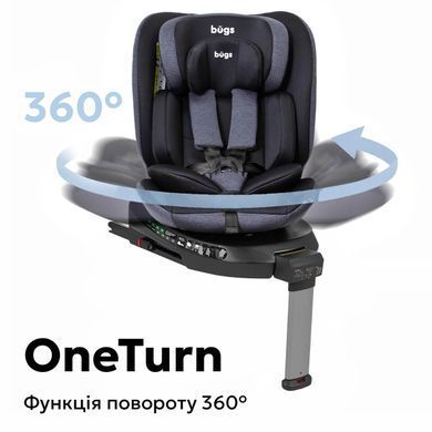 Автокрісло Bugs Aera 360&deg; Shadow Grey &ndash; i-Size, ISOFIX, 0&ndash;36 кг, поворот 360&deg;